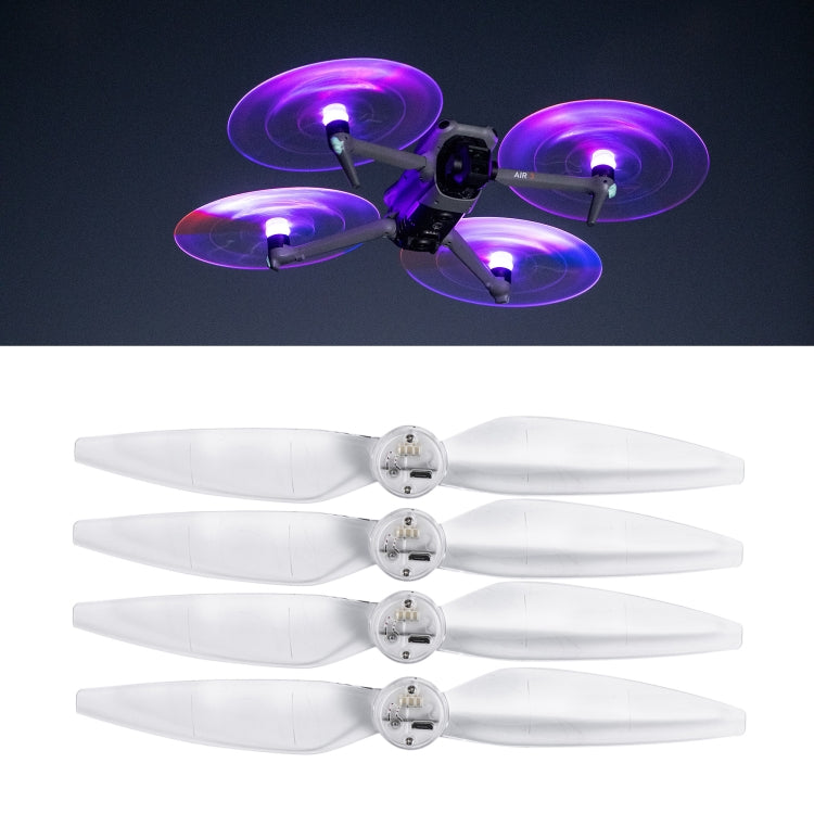 For DJI Air 3 STARTRC 2 Pairs Color LED Flash Lamp Low Noise Propellers, For DJI Air 3 For DJI Air 3 STARTRC 2 Pairs Color LED Flash Lamp Low Noise Propellers, For DJI Air 3